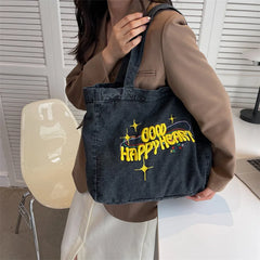 Large Capacity Denim Tote Handbag for Women