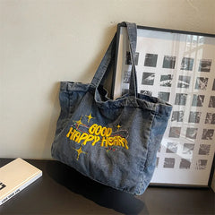 Large Capacity Denim Tote Handbag for Women