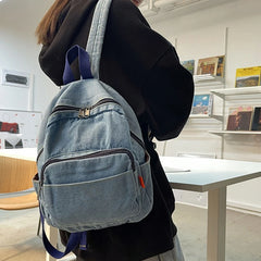 Denim Women Backpack High Capacity for Teenager Girls Backpack
