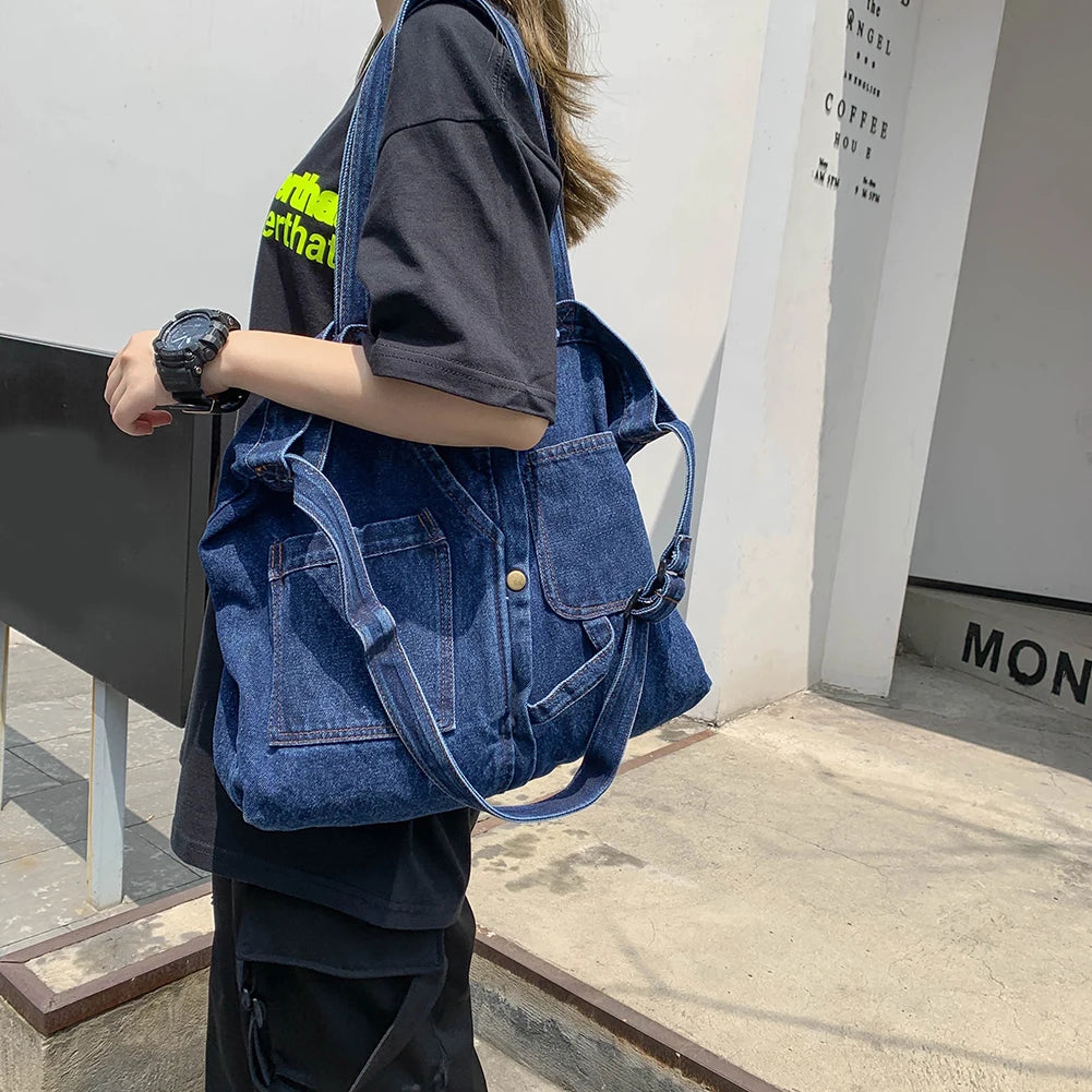 Denim Women Shoulder Bag Handbags Bags For Women Large Messenger Bags