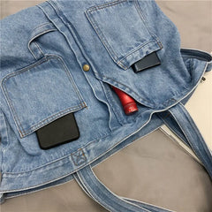 Denim Women Shoulder Bag Large Messenger Bags Girls Torebka Damska