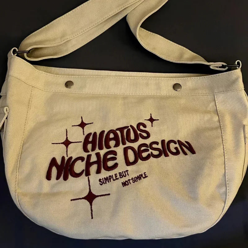 Large Capacity Denim Women Shoulder Bag Letters Ladies Hand Bag