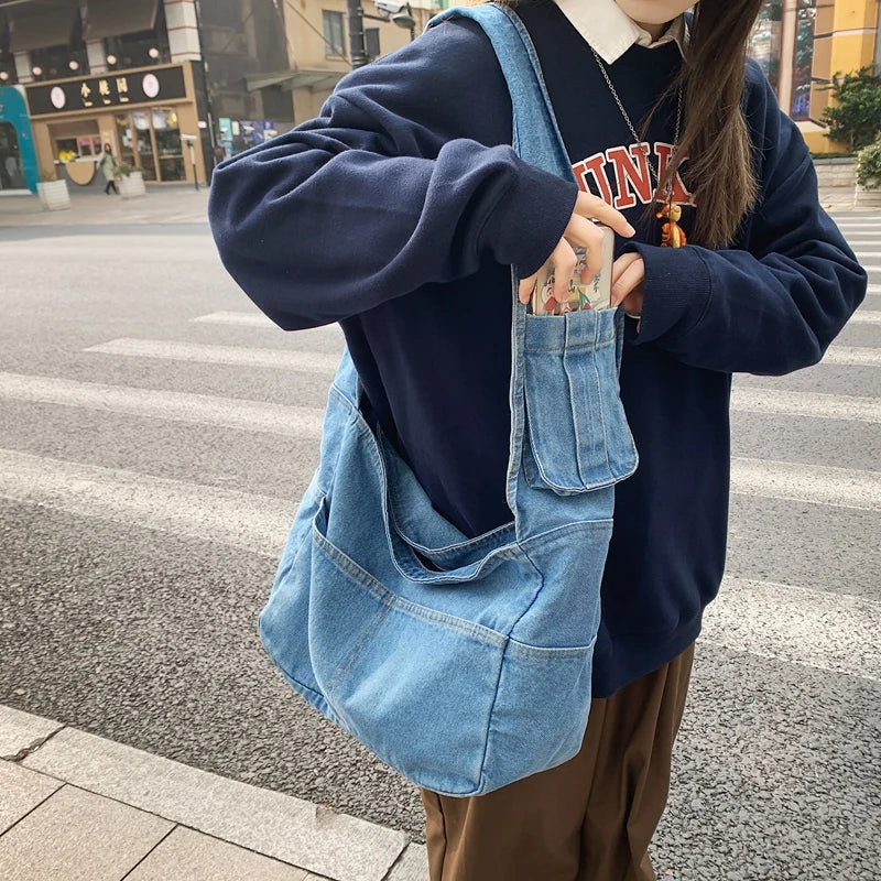 Denim Women's Bag Eco Reusable Canvas Shoulder Bags