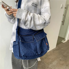 Denim Art Shoulder Bag Handbag Retro Lazy Wind Women's Messenger Bag