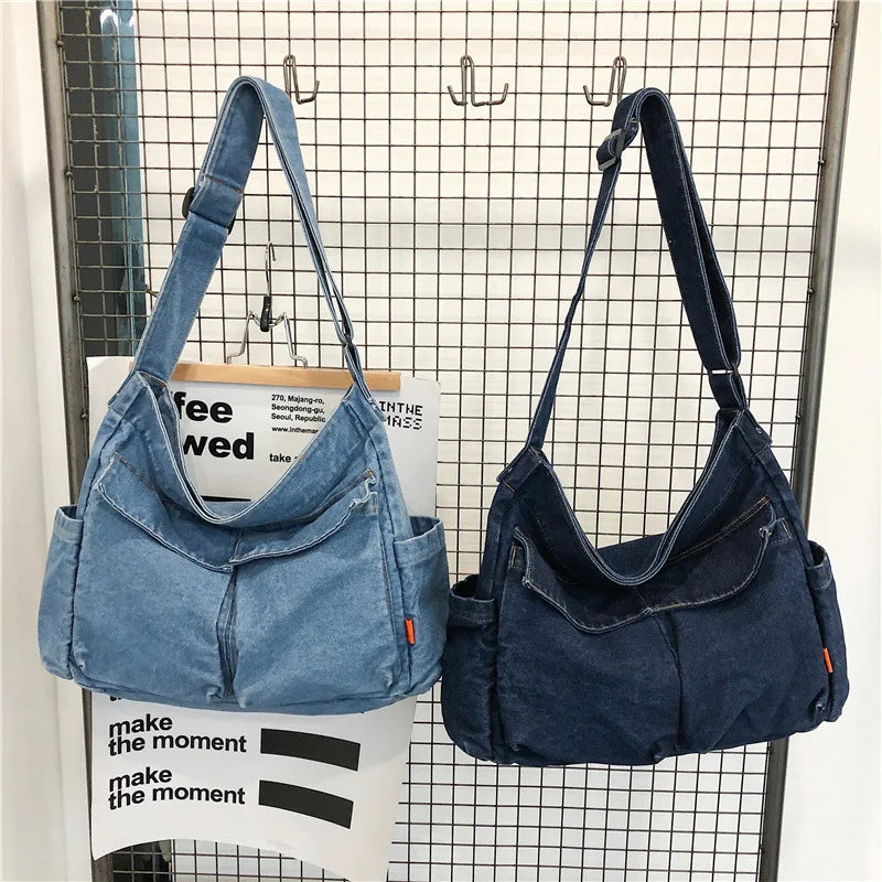 Denim Art Shoulder Bag Handbag Retro Lazy Wind Women's Messenger Bag
