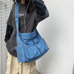 Denim Art Shoulder Bag Handbag Retro Lazy Wind Women's Messenger Bag
