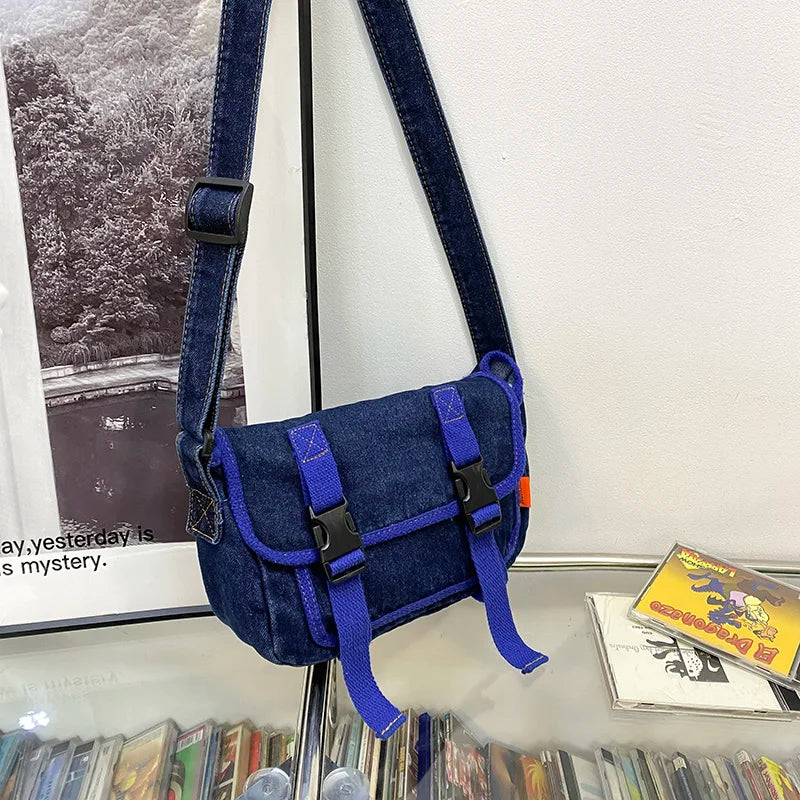 Youth Denim Crossbody Bag Casual Small Square Ladies Shoulder Bag