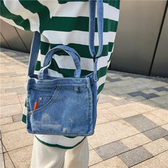 Youth Jean Casual Small Mini Square Ladies Shoulder Bag