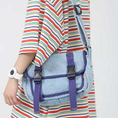 Youth Denim Crossbody Bag Casual Small Square Ladies Shoulder Bag