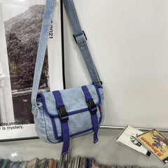 Youth Denim Crossbody Bag Casual Small Square Ladies Shoulder Bag