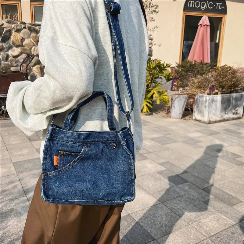 Youth Jean Casual Small Mini Square Ladies Shoulder Bag
