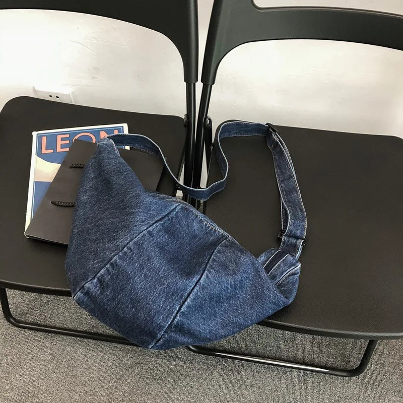 Denim Canvas Messenger Bag Casual Shoulder Backpack