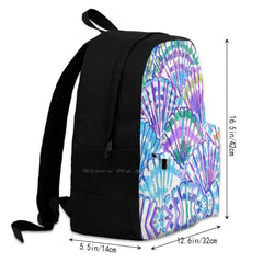 Ocean Summer Purple Seashell Backpacks For Men Women Teenagers