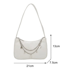 Women's PU Leather Shopper Handbag Butterfly Chain Shoulder Bag