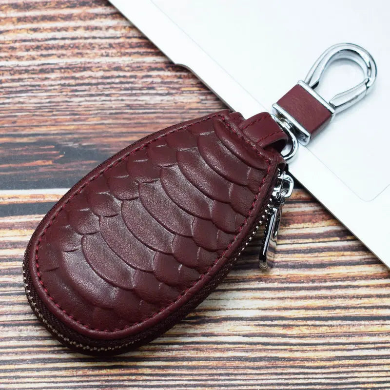 Leather Car Key Wallet Holder COW Shaped Organizer