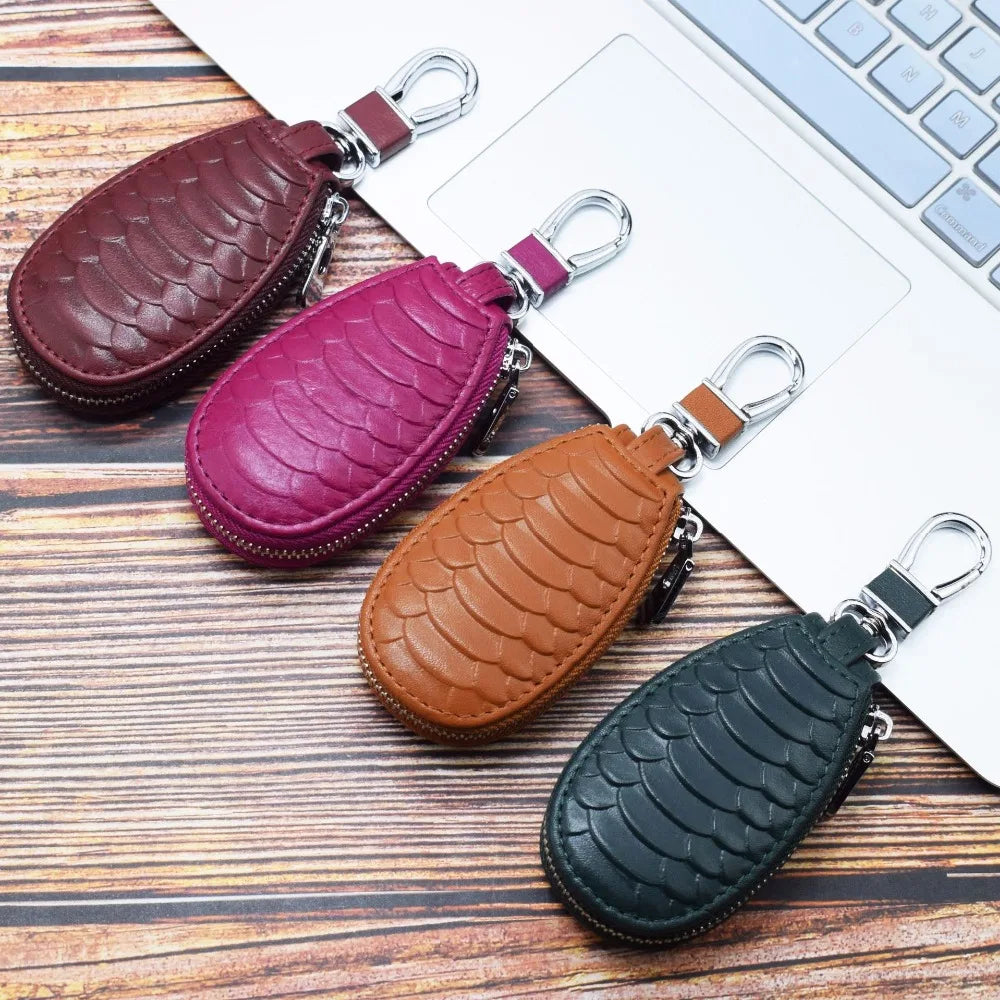 Leather Car Key Wallet Holder COW Shaped Organizer