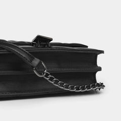 Women Rhombic PU Leather Crossbody Bag Chain Small Messenger Bag