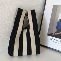 Knitted Checkerboard Check Women Bag Shoulder Woven Bag and Check Underarm Bag