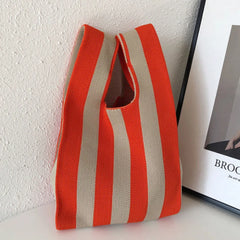 Knitted Checkerboard Check Women Bag Shoulder Woven Bag and Check Underarm Bag