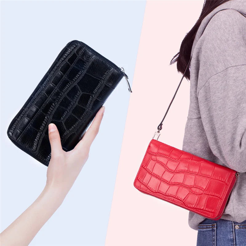 Women's Leather Crossbody Bag with Chain Strap Flap Messenger Handbag