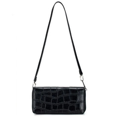 Women's Leather Crossbody Bag with Chain Strap Flap Messenger Handbag