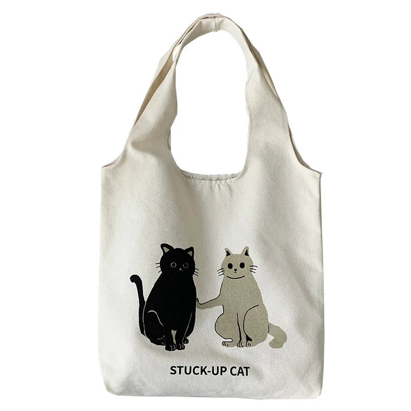 Canvas Tote Bag Underarm Shoulder Bag Large Capacity Shopping Bag