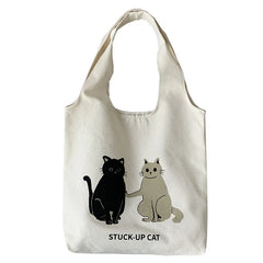 Canvas Tote Bag Underarm Shoulder Bag Large Capacity Shopping Bag