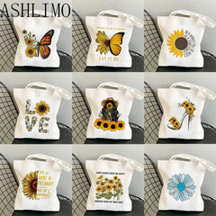 Sunflower Women Shoulder Bag Canvas Tote Harajuku Casual Bags