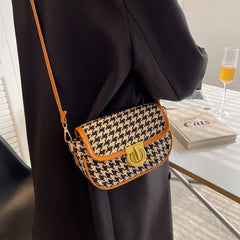 Green Plaid Houndstooth Waist Bag for Women