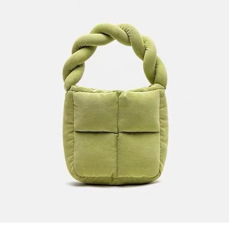 Cotton Filled Corduroy Mini Tote Bag Crossbody Handbag