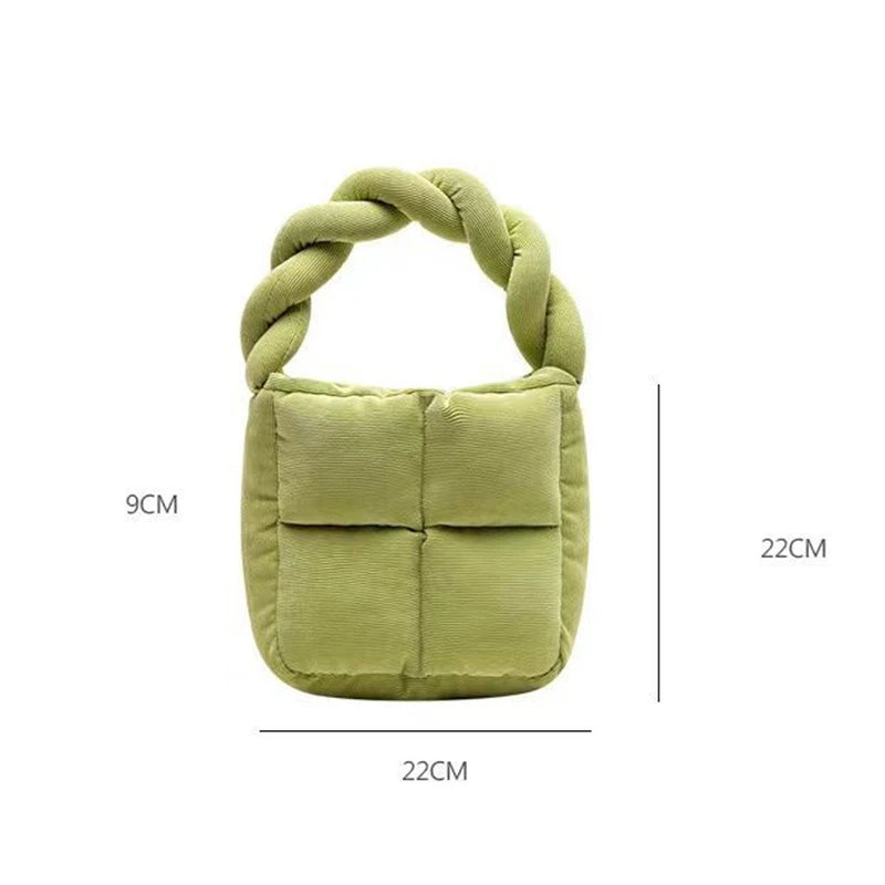 Cotton Filled Corduroy Mini Tote Bag Crossbody Handbag
