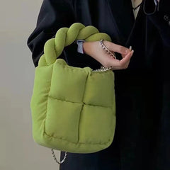 Cotton Filled Corduroy Mini Tote Bag Crossbody Handbag