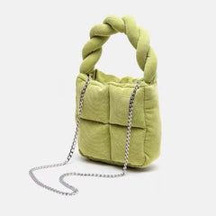 Cotton Filled Corduroy Mini Tote Bag Crossbody Handbag
