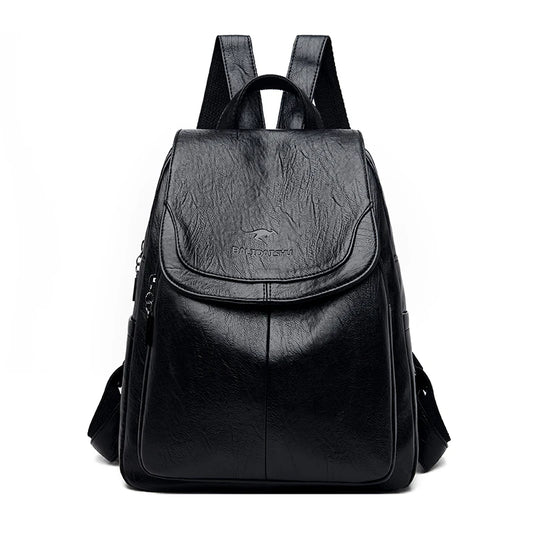 Women Multifunction Shoulder Bags High Leather School Bags for Teenage Girls