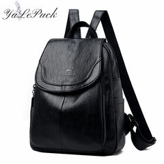 Women Multifunction Shoulder Bags High Leather School Bags for Teenage Girls