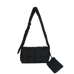 Plaid Cotton Crossbody Bag for Women Warm Soft Handbag Tote