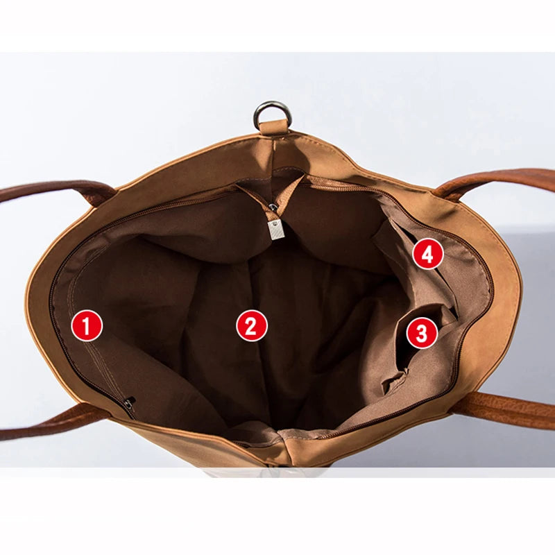 Large Tote Bag Leather Women Handbag Shoulder Bags Patchwork Ladies Hand Bags