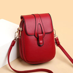 Small PU Leather Crossbody Bag for Women, Solid Color Shoulder Messenger Purse