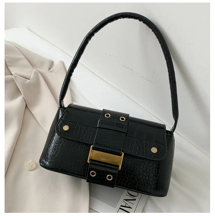 Retro Casual Ladies Totes Shoulder Bag PU Leather Underarm Bag