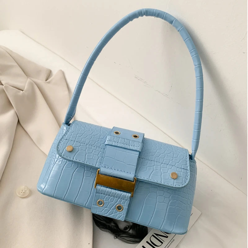 Retro Casual Ladies Totes Shoulder Bag PU Leather Underarm Bag