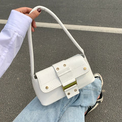 Retro Casual Ladies Totes Shoulder Bag PU Leather Underarm Bag