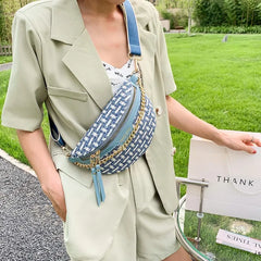 Women's Chain Fanny Pack Waist Bag Sling Shoulder Crossbody Bag