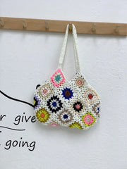 Braided Crochet Shoulder Bag Ethnic Style Large Capacity Beach Bucket Purse