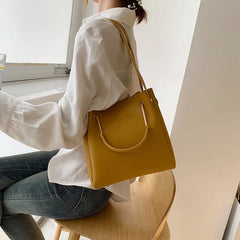Yellow Bucket Shoulder Bag Large Tote Bags Women Handbags