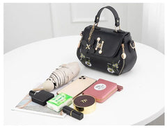 Embroidered Shoulder Bag Women's Handbag Tote Purse Crossbody