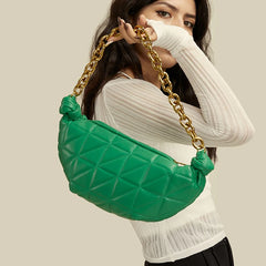 Thick Chains Women Shoulder Bags Diamond Lattice Handbags Lady Small Tote Bag