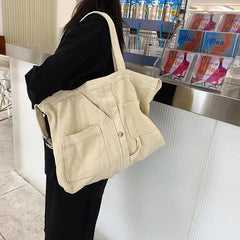 Canvas Shoulder Bag for Women Messenger Handbag Solid Crossbody Bag