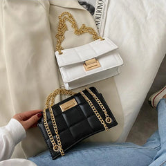 Chain Strap Shoulder Bag Women Crossbody PU Leather Lady Purse Handbag