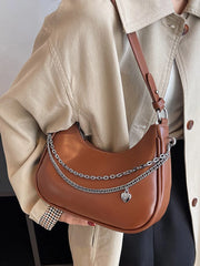 Chain Underarm Women's Shoulder Bag Pu Leather Handbags for Women