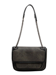Contrast Denim Crossbody Bag for Women